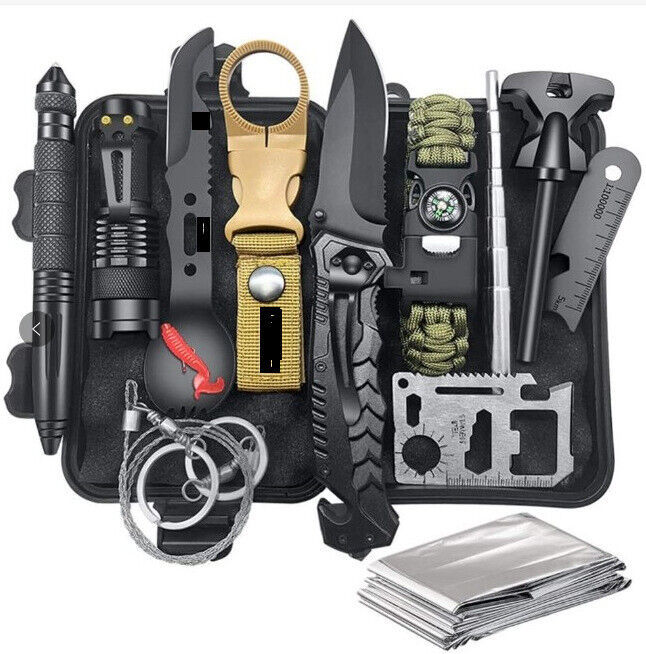 14-in-1 Outdoor Survival Gear Kit - Camping, Hiking, Fishing & Hunting