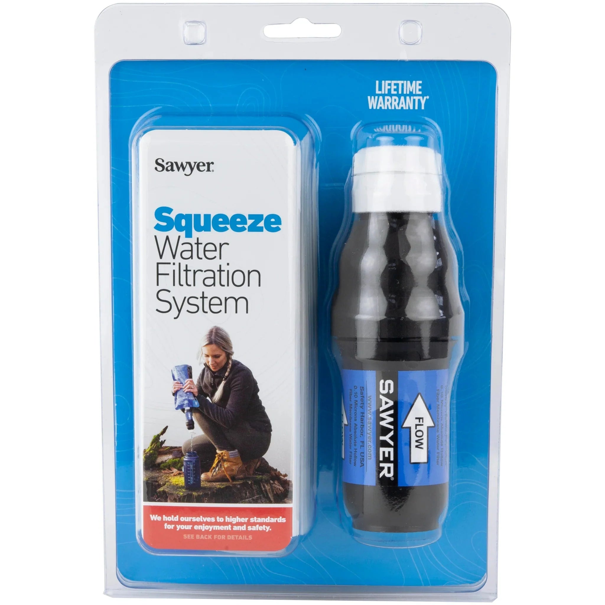 Sawyer Point One Squeeze Water Filter System | 0.1 Micron Backpacking Filter with Two 1L Pouches